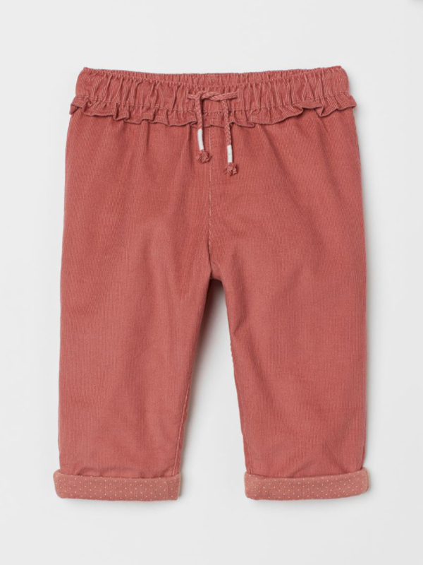Вельветовые брюки с трикотажной подкладкой H&M